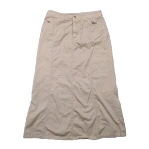 Basic Editions Khaki Modest Skirt Womens SZ 6 Cotton Knee Length Homeschool VTG